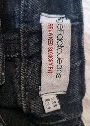 Siyah Denim Bol Kesim Jean - Görsel 3