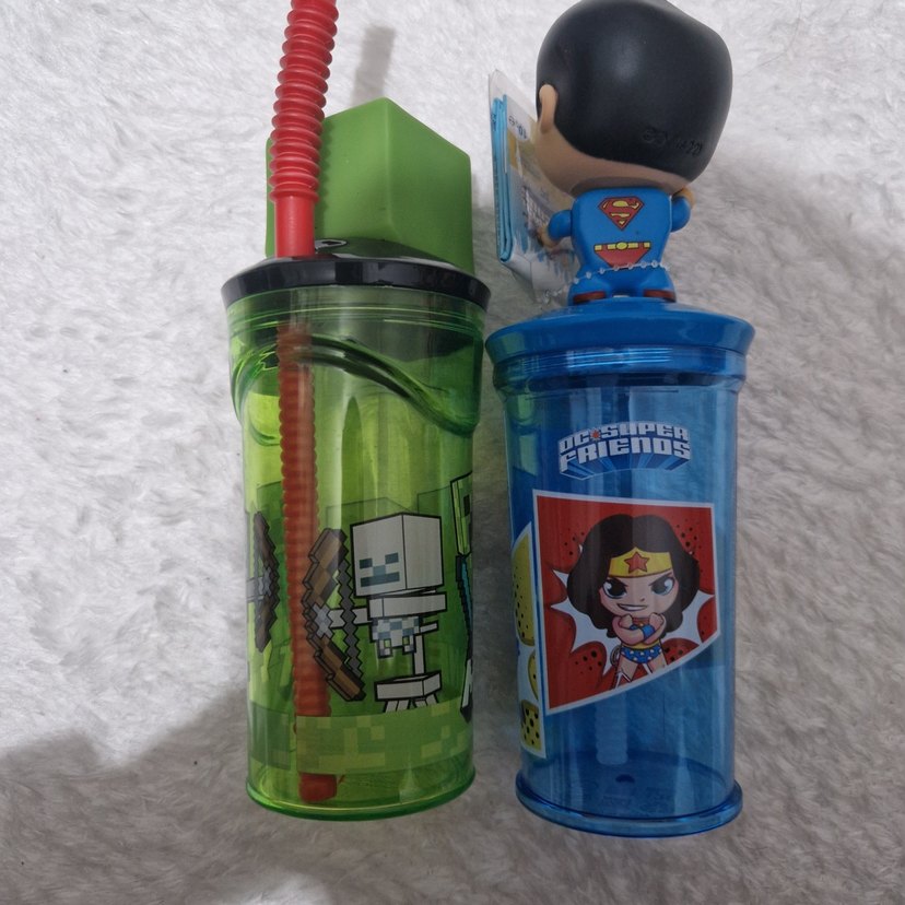 Minecraft ve Süper Kahraman Temalı Renkli Çocuk Matara - Görsel 3