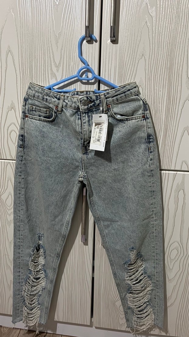 GRJwoman paçası kesik lazerli mom jean - Görsel 2