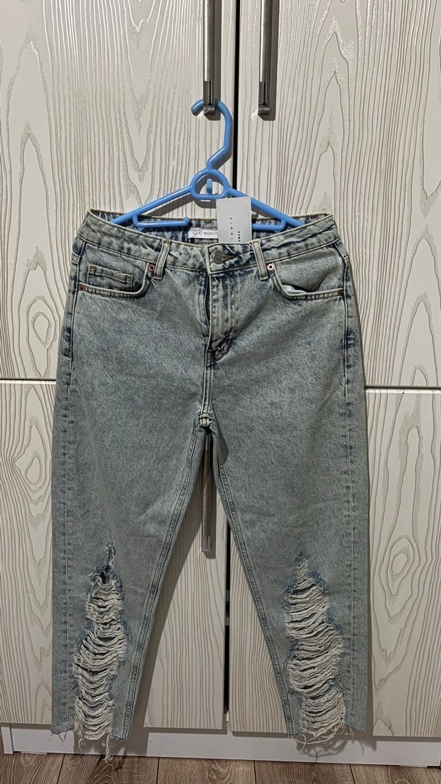 GRJwoman paçası kesik lazerli mom jean - Görsel 5