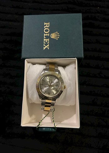 Rolex Klasik Altın Gri Erkek Saat - Görsel 2