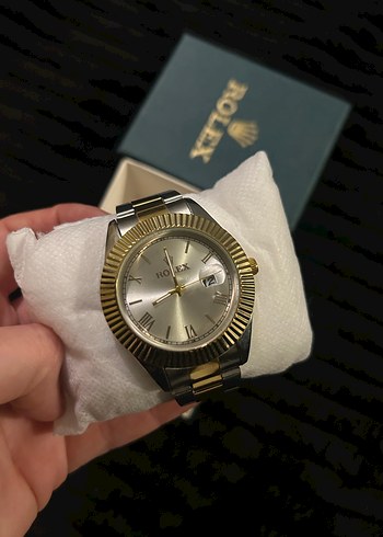 Rolex Klasik Altın Gri Erkek Saat - Görsel 3
