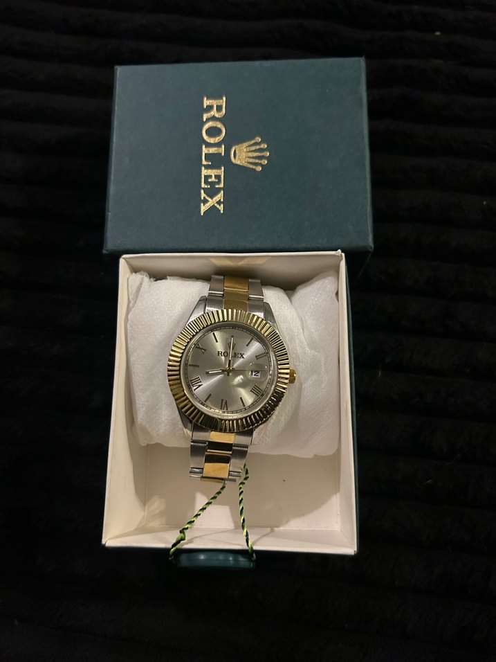 Rolex Klasik Altın Gri Erkek Saat - Görsel 2