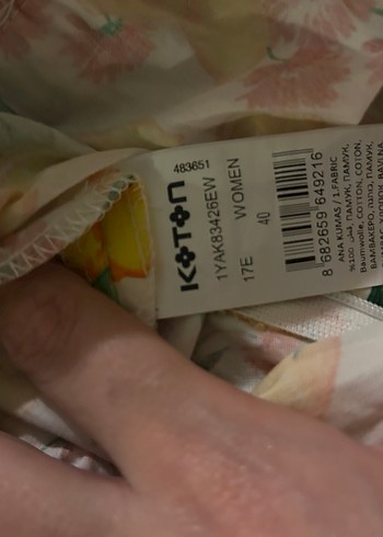 Çiçek Desenli Balon Kollu Midi Elbise - Görsel 3