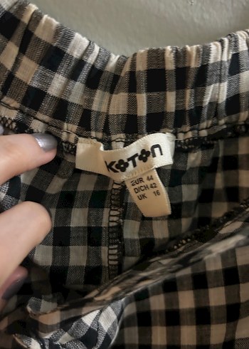 Düğmeli Ekose Midi Elbise - Görsel 5