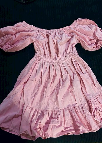 Pembe Volanlı Midi Bohem Elbise - Görsel 2