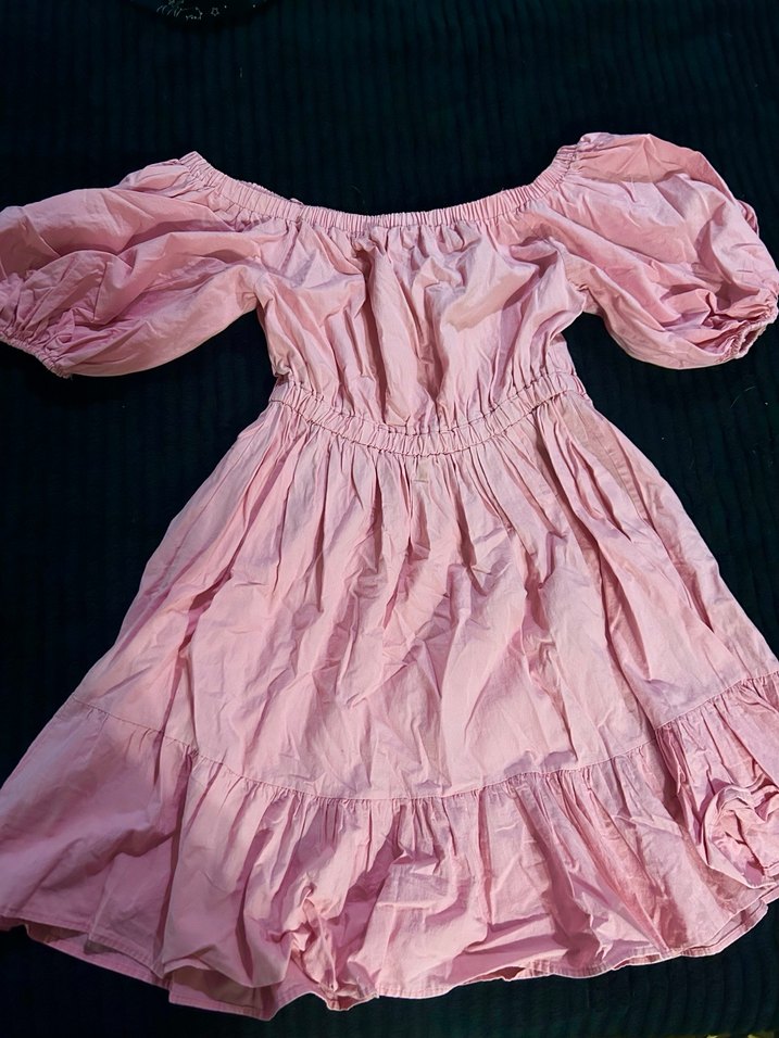 Pembe Volanlı Midi Bohem Elbise - Görsel 2