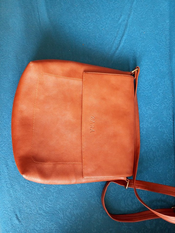 Zara Camel Deri Kadın Çanta - Görsel 2