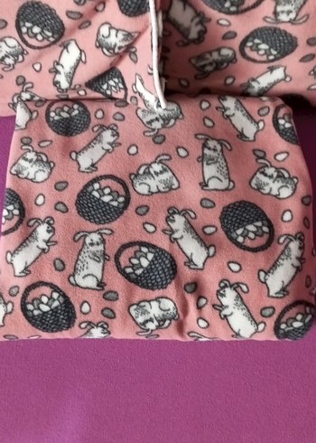 Pembe Baskılı Polar Pijama Takımı - Görsel 2