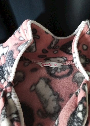 Pembe Baskılı Polar Pijama Takımı - Görsel 3