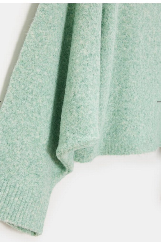 Yeşil Triko Balıkçı Yaka Kadın Kazak - Görsel 3