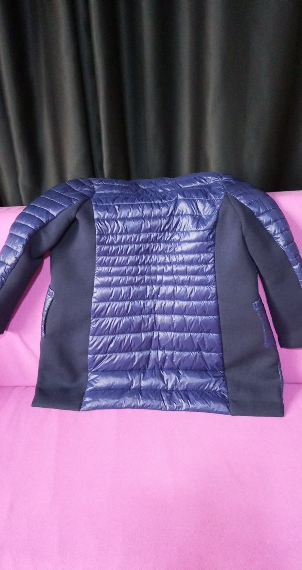 KadınLacivert Düğmeli Kışlık Mont - Görsel 3