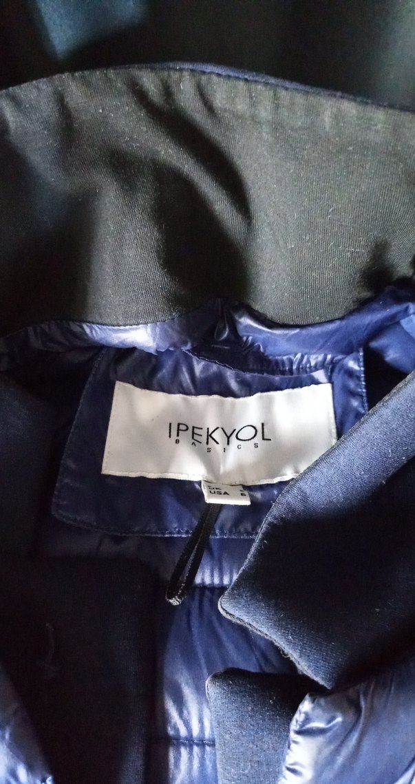 KadınLacivert Düğmeli Kışlık Mont - Görsel 2