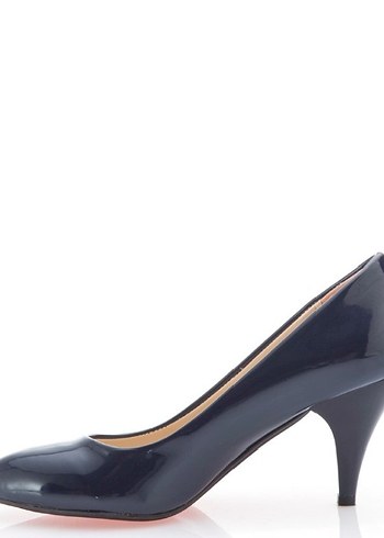 Kadın Parlak Lacivert Stiletto Topuklu Ayakkabı - Görsel 2
