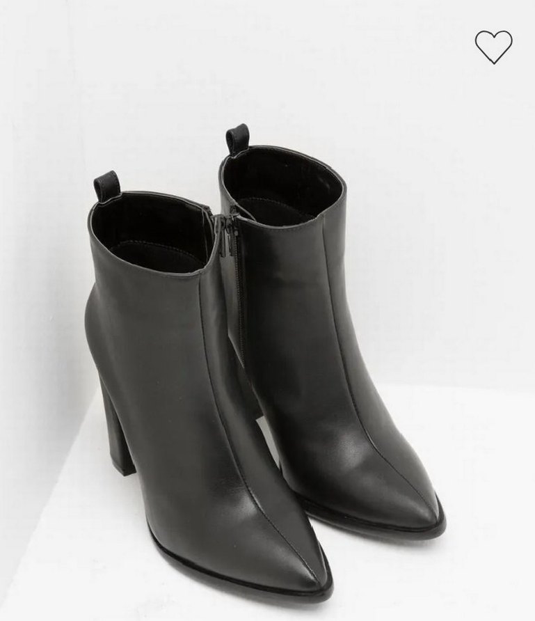 Siyah Deri Tokalı Stiletto Topuklu Kadın Bot - Görsel 4