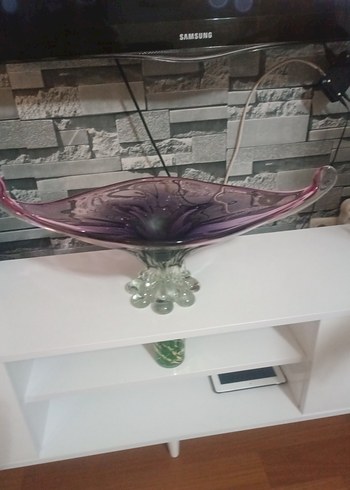 Koyu Mor Cam Vazo - Görsel 3