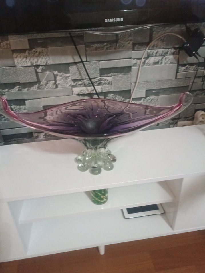 Koyu Mor Cam Vazo - Görsel 3