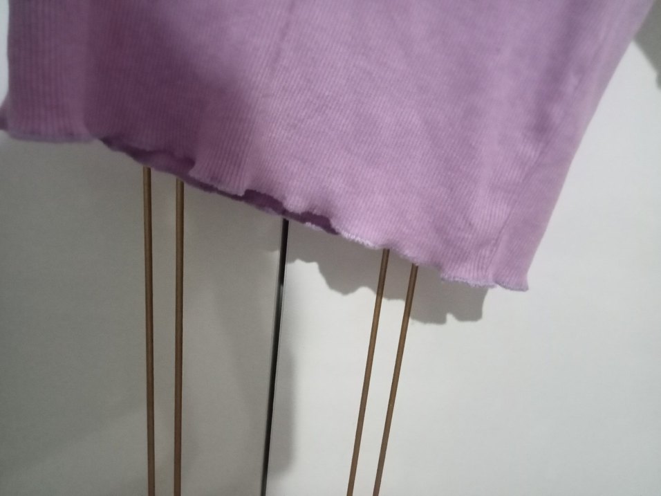 Kız Çocuk Mor Kısa Kollu Fırfırlı Tişört - Görsel 3