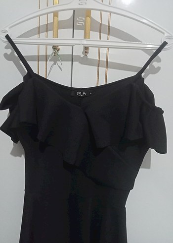 Siyah Straplez Midi Gotik Elbise - Görsel 2