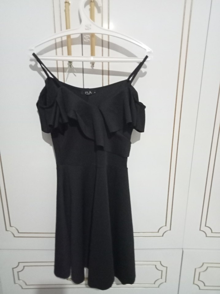 Siyah Straplez Midi Gotik Elbise - Görsel 3