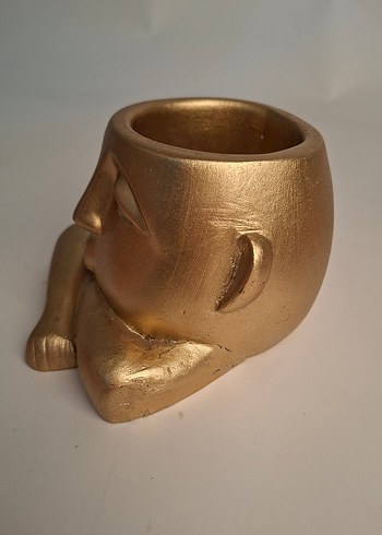 Altın Renkli Parlak Yüz Figürlü Biblo - Görsel 3