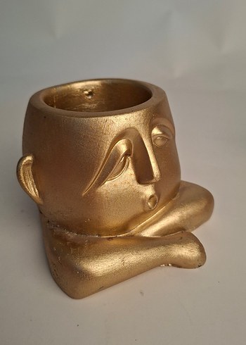 Altın Renkli Parlak Yüz Figürlü Biblo - Görsel 2