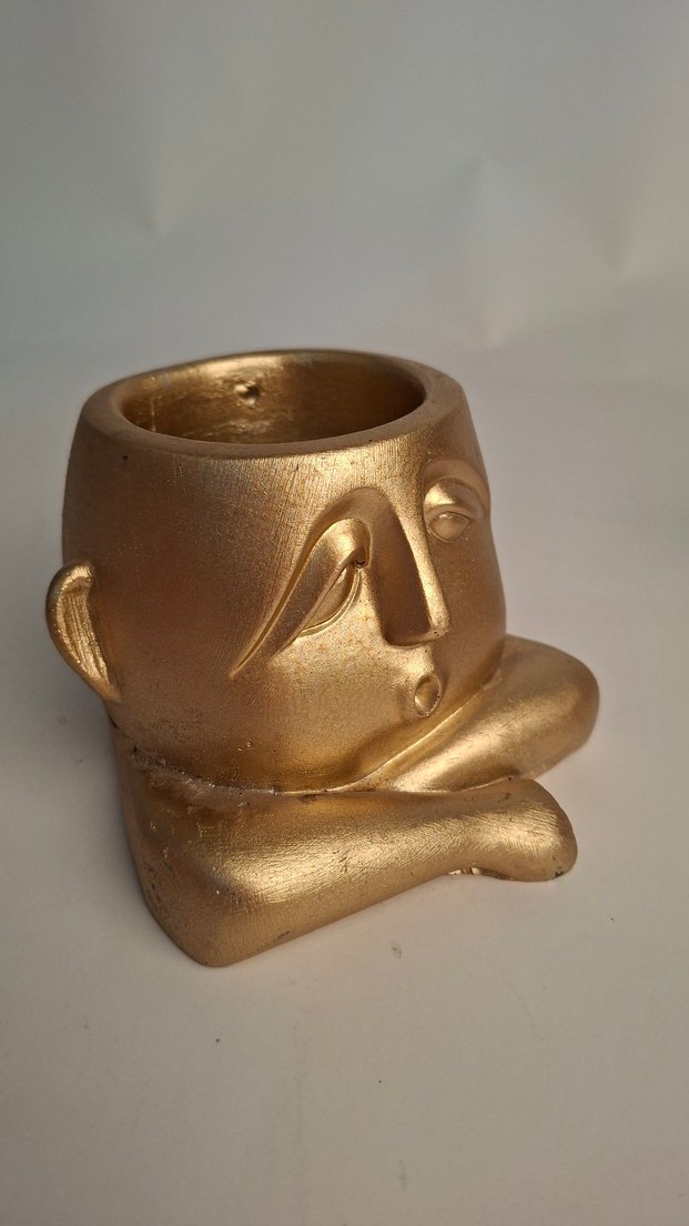 Altın Renkli Parlak Yüz Figürlü Biblo - Görsel 2