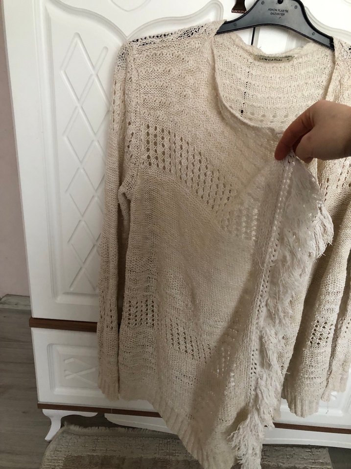 Bej Bohem Midi Triko Hırka - Görsel 2