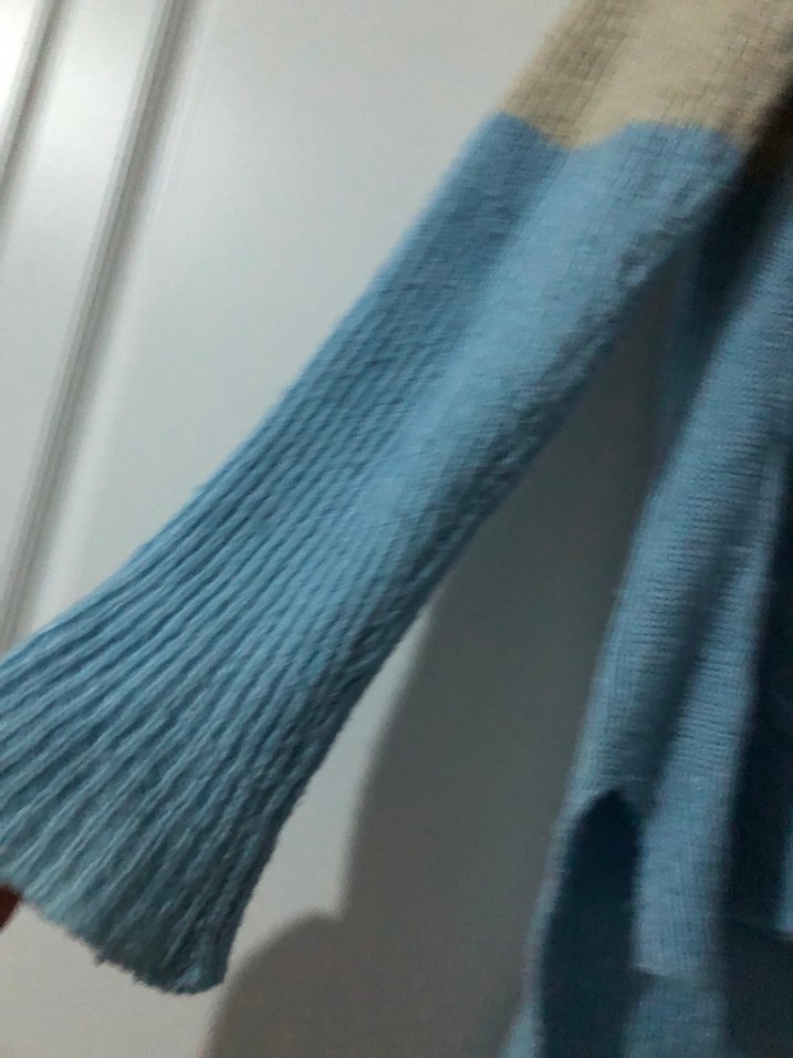 Bohem Mavi-Bej Örgü Boğazlı Kazak - Görsel 3