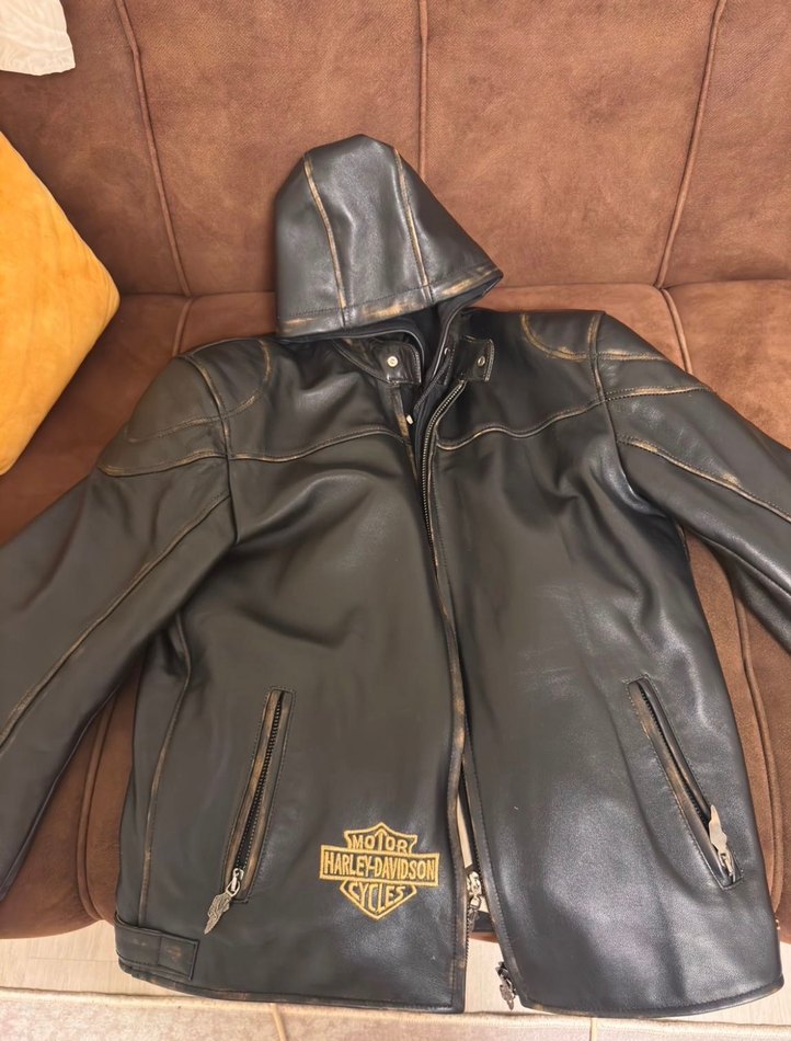 Kahverengi Deri Biker Ceket - Görsel 2