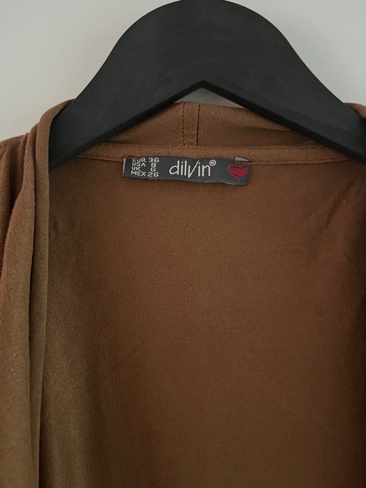 Kahverengi Süet Püsküllü Bohem Yelek - Görsel 2