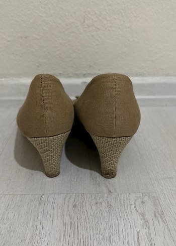 Bej Süet Dolgu Topuklu Kadın Babet - Görsel 3
