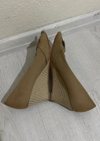 Bej Süet Dolgu Topuklu Kadın Babet - Görsel 4