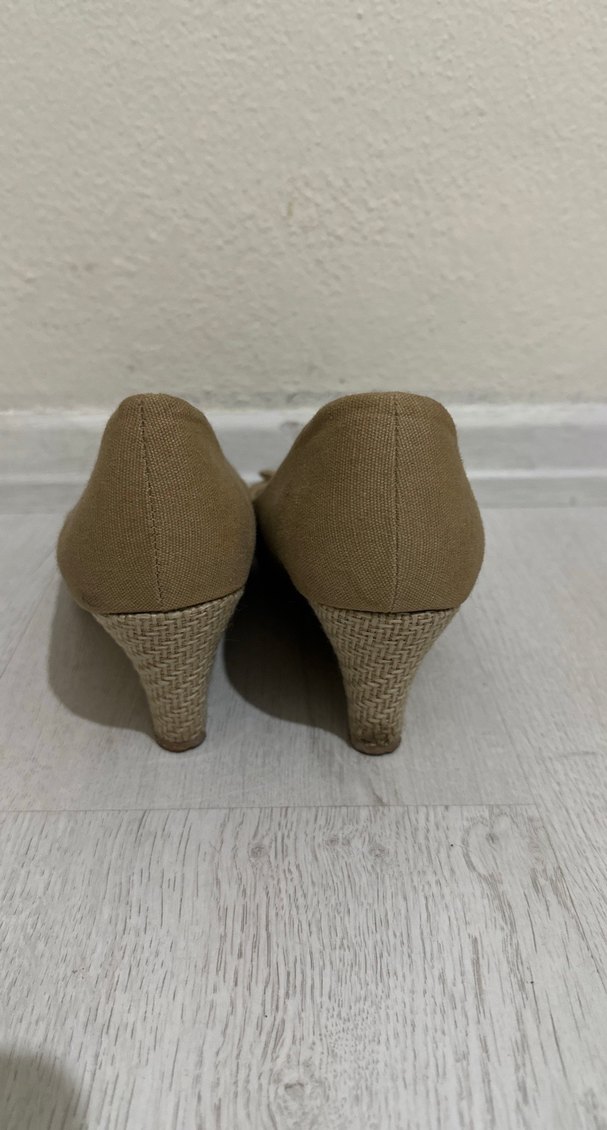 Bej Süet Dolgu Topuklu Kadın Babet - Görsel 3