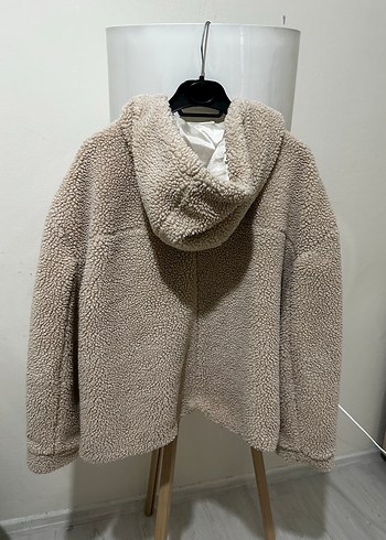 Bej Kadın Kısa Peluş Ceket - Görsel 2