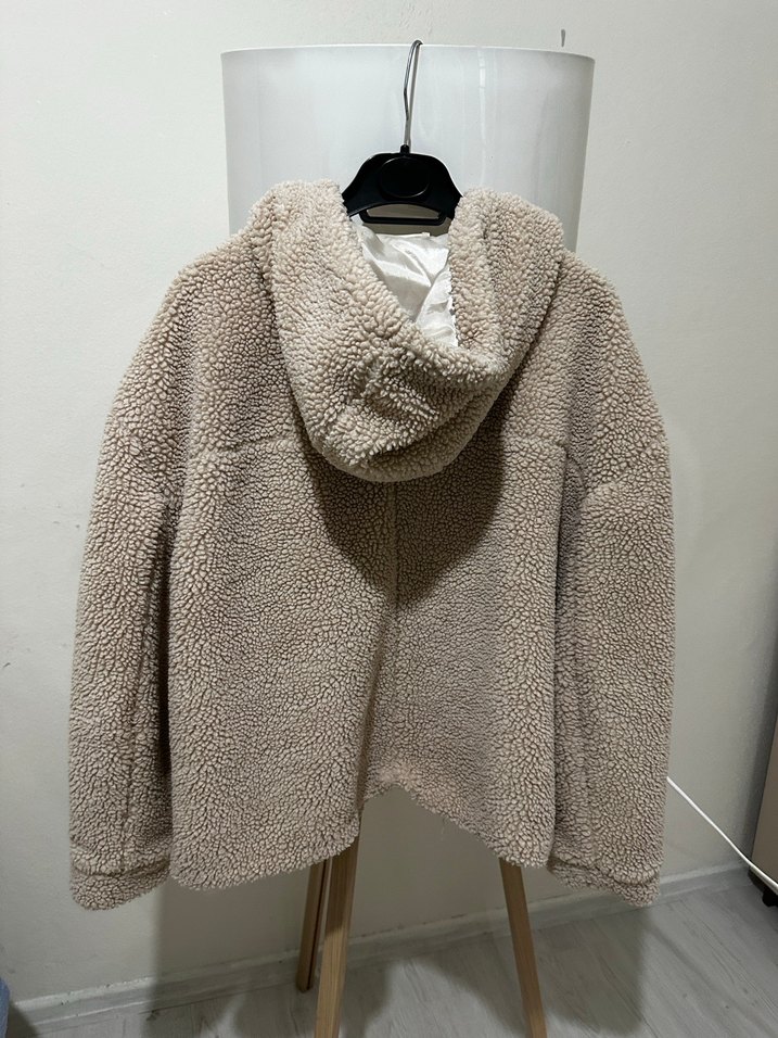 Bej Kadın Kısa Peluş Ceket - Görsel 2
