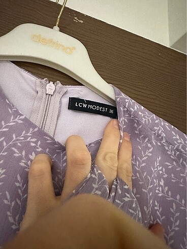 LC Waikiki LCW MODEST TESETTÜR pileli LİLA ELBİSE