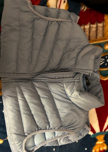 Gri Fermuarlı Kadın Yelek - Görsel 2