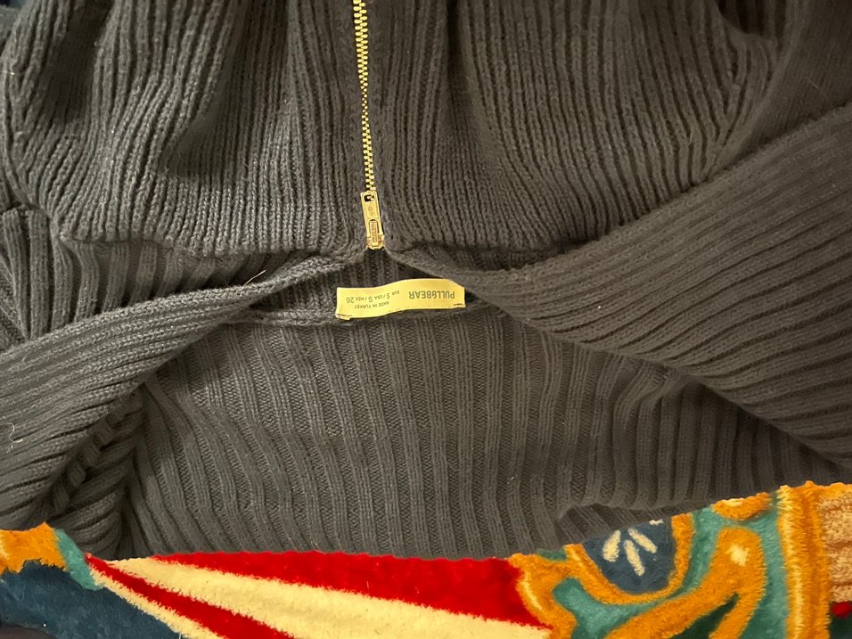 Fermuarlı Gri Kadın Triko Sweatshirt - Görsel 2