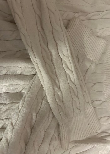 Beyaz Örgü Kadın Triko Kazak - Görsel 2