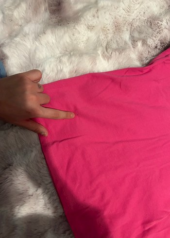 Pembe Polo Yaka Kısa Kollu Kadın Tişört - Görsel 3