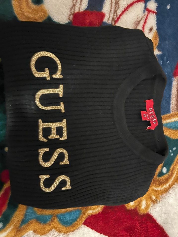 Kadın Siyah Guess Nakışlı Triko Kazak - Görsel 2