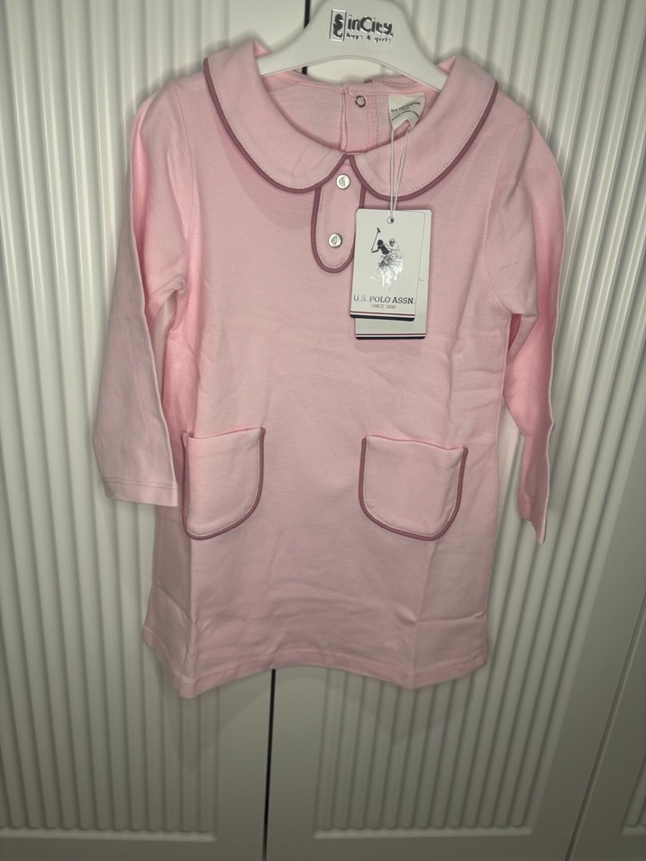 Kız Çocuk  polo elbise 5 renk 
6/9 9/12 12/18 18/24 24/36 3 yaş - Görsel 2