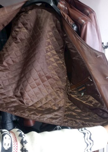 SIFIR ÜRÜN Düğmeli Kahverengi Deri Erkek Yelek - Görsel 3