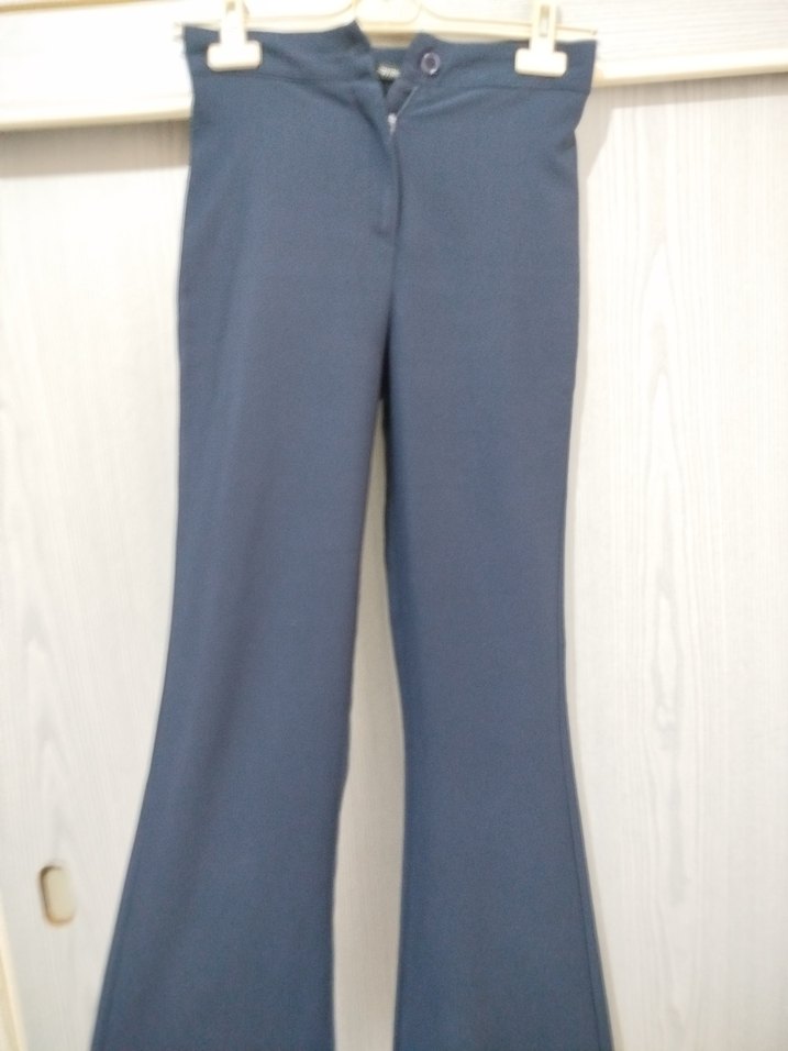 Lacivert Midi Kot Kadın Pantolon - Görsel 2