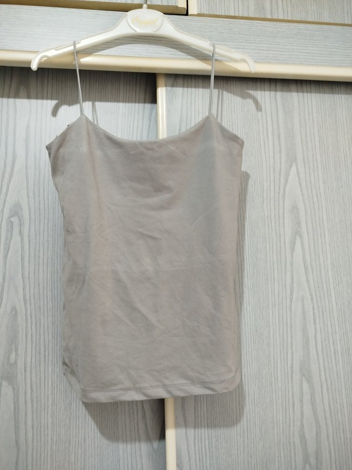 Bej Keten Straplez Kadın Atlet - Görsel 2