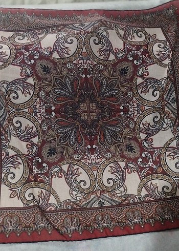 Bordo Bohem Desenli Kadın Eşarp - Görsel 3