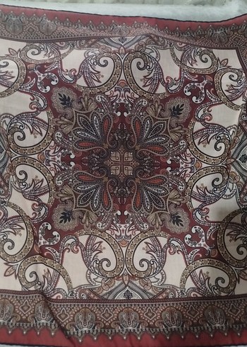 Bordo Bohem Desenli Kadın Eşarp - Görsel 2