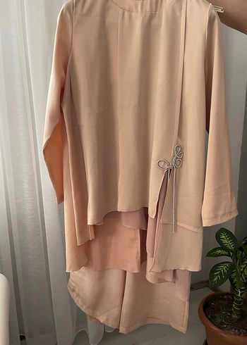 Bej Kadın Uzun Kollu Dökümlü Takım - Görsel 7