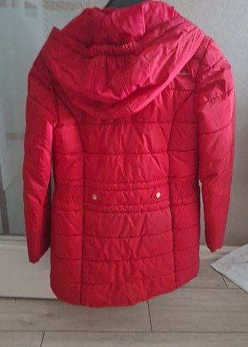 Kırmızı Düğmeli Midi kız çocuk  Mont - Görsel 5